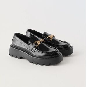 ZARA FAUX PATENT LEATHER PENNY LOAFERS KIDS